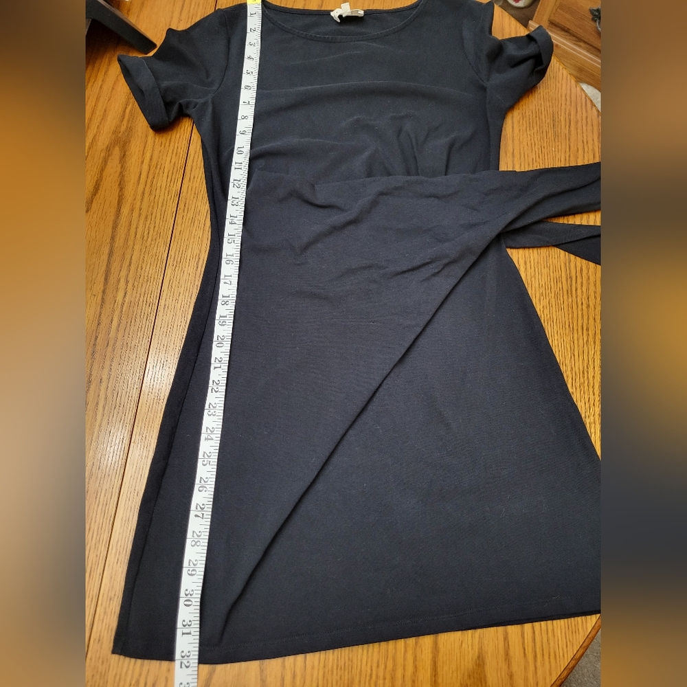Sézane Pippa Short Dress in Black Organic Cotton Tie-Side Mini Size XS - Picture 8 of 10
